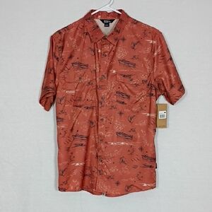 NWT Eddie Bauer Bruschetta Vista Fishing Island Life Button Down Mens Size Med